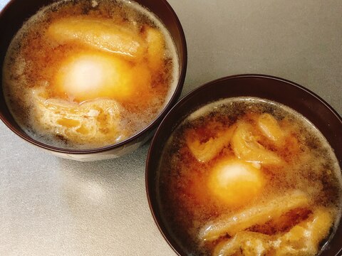 油揚げと卵の味噌汁